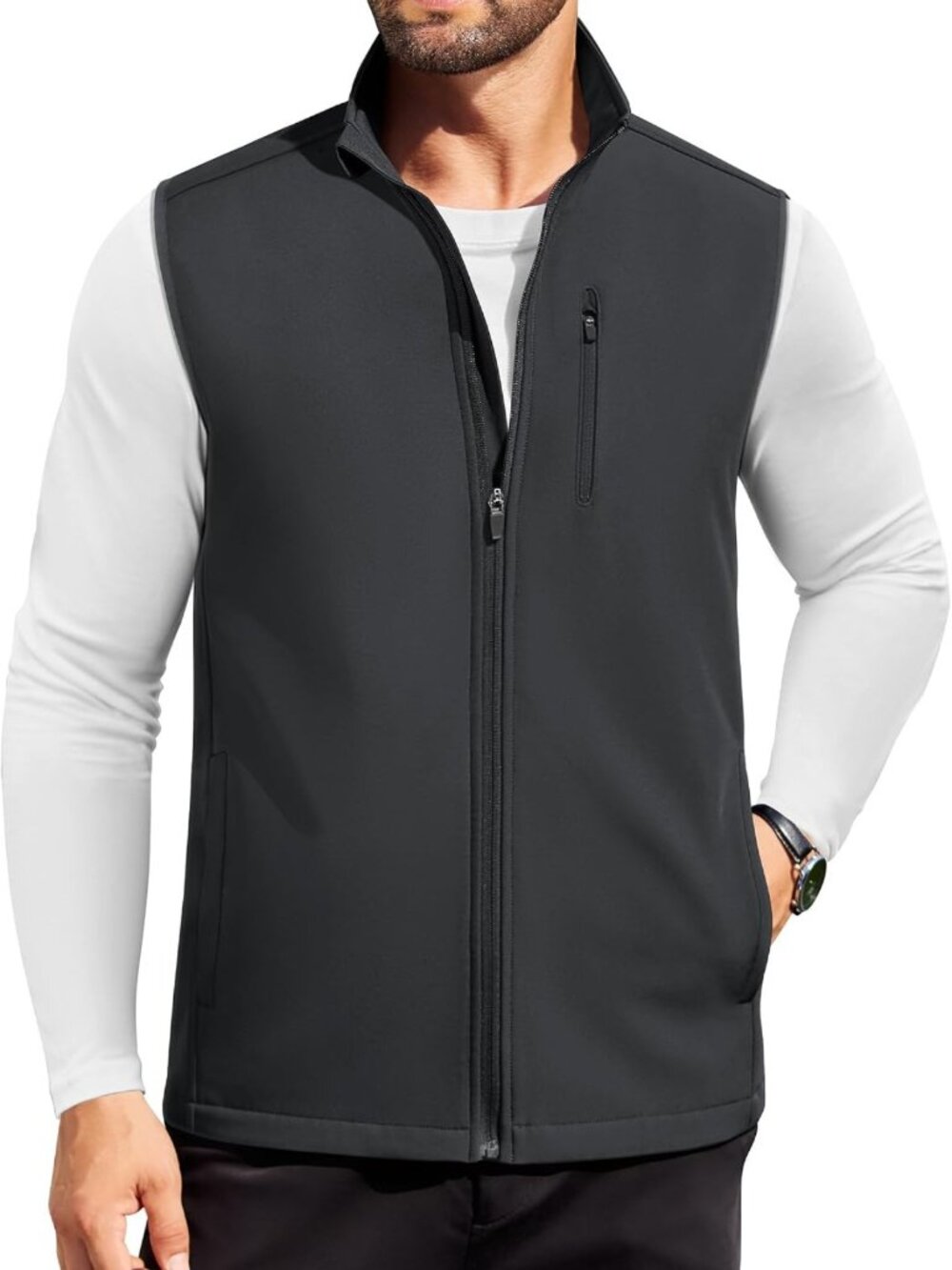 COOFANDY Mens Lightweight Golf Softshell Vests Windproof Sleeveless Jacket